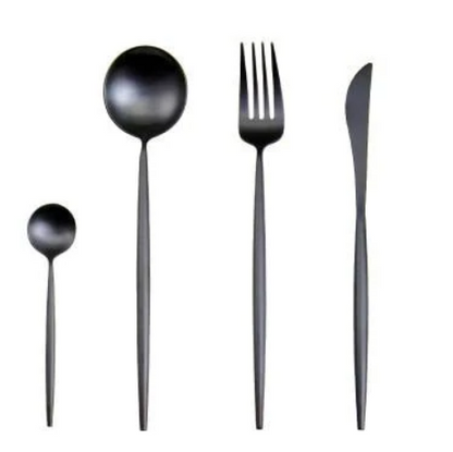 LUXURIOUS STAINLESS STEEL 24-PIECE GOLD-SILVER CUTLERY SET