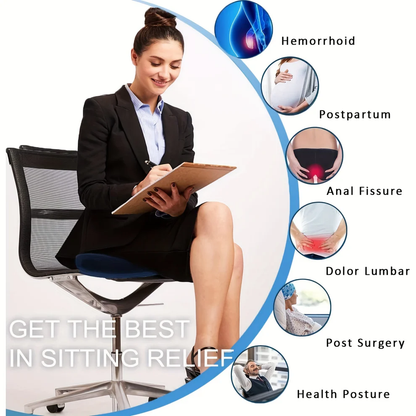 BowLift | Ergonomic Memory Foam Donut Cushion for Tailbone Support