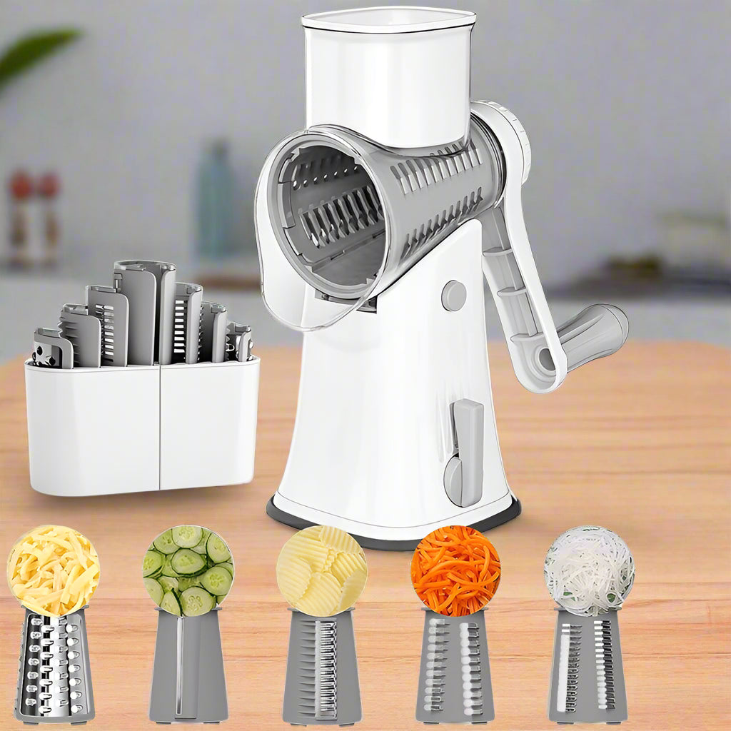Skanto | 5-in-1 Rotary Grater - Vegetable Slicer & Shredder
