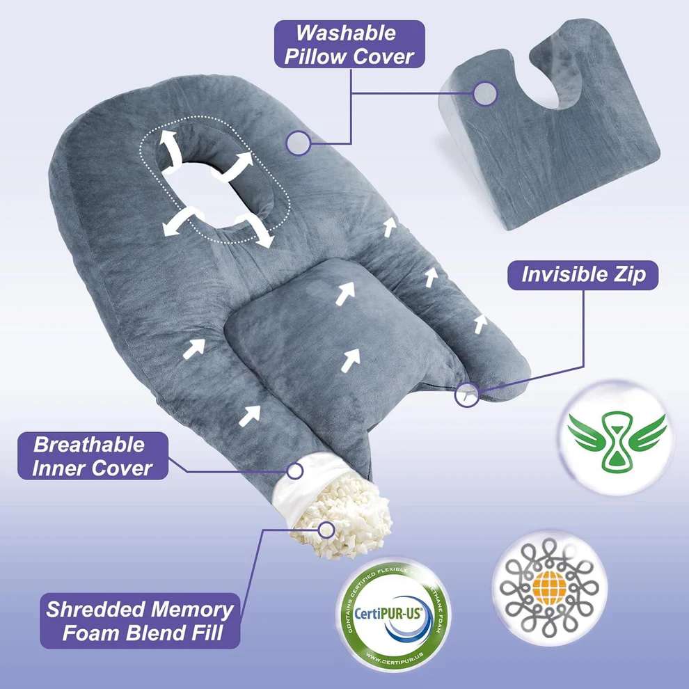 Skanto | Face-Down Pillow for Comfortable Prone Sleeping Post-Surgery