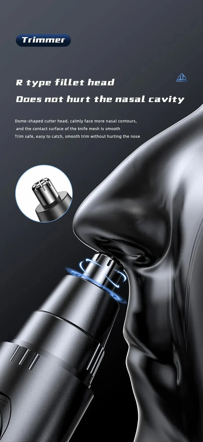 Skanto | Professional Pain-Free Nose and Ear Hair Trimmer for Men and Women