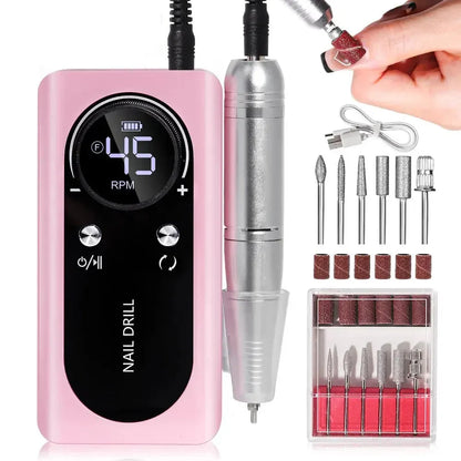 Skanto | ProNail 45000RPM Electric Nail File – Portable Rechargeable E-File for Manicure & Acrylic Nails | Low Noise