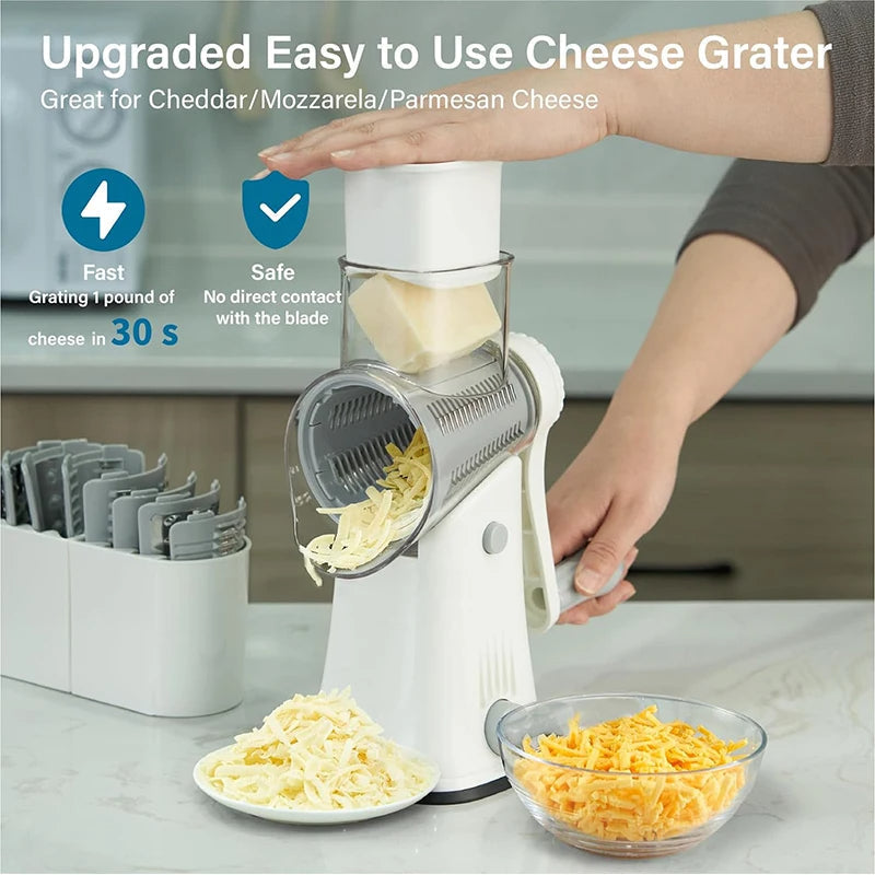 Skanto | 5-in-1 Rotary Grater - Vegetable Slicer & Shredder