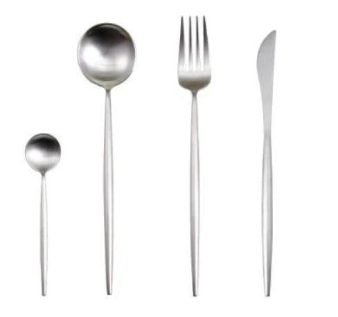 LUXURIOUS STAINLESS STEEL 24-PIECE GOLD-SILVER CUTLERY SET