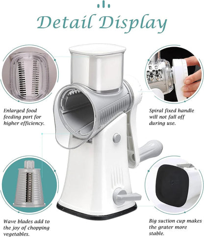 Skanto | 5-in-1 Rotary Grater - Vegetable Slicer & Shredder