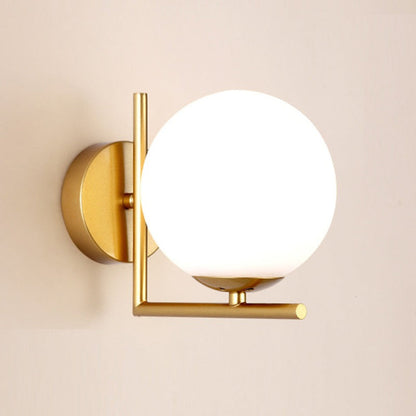 Modern Round Glass Globe Wall Lamp – Elegant Wall Mount for Bedroom & Living Room | Skanto