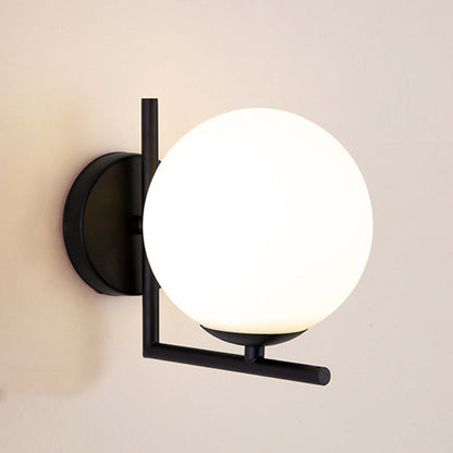 Modern Round Glass Globe Wall Lamp – Elegant Wall Mount for Bedroom & Living Room | Skanto