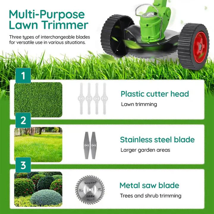 BowLift | Powerful Electric Battery Operated Cordless Grass Trimmer