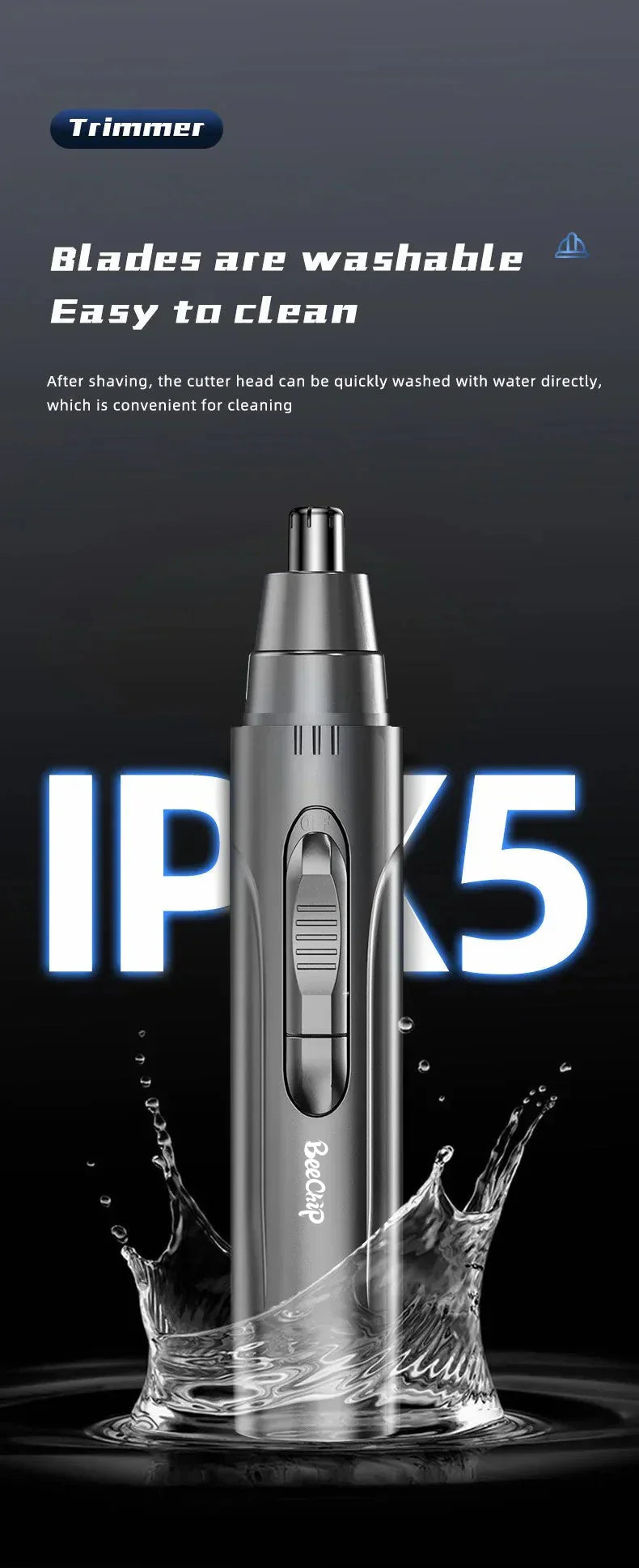 Skanto | Professional Pain-Free Nose and Ear Hair Trimmer for Men and Women