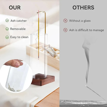 Skanto | Glass Incense Holder with Removable Ash Catcher