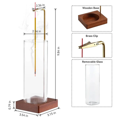 Skanto | Glass Incense Holder with Removable Ash Catcher
