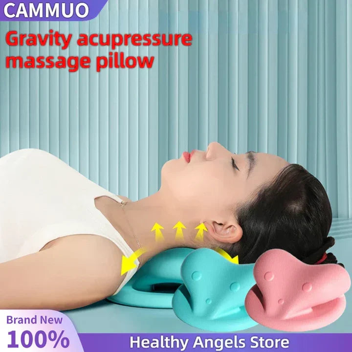 BowLift | Neck and Shoulder Stretch – Cervical Traction Pillow for Spinal Alignment and Massage