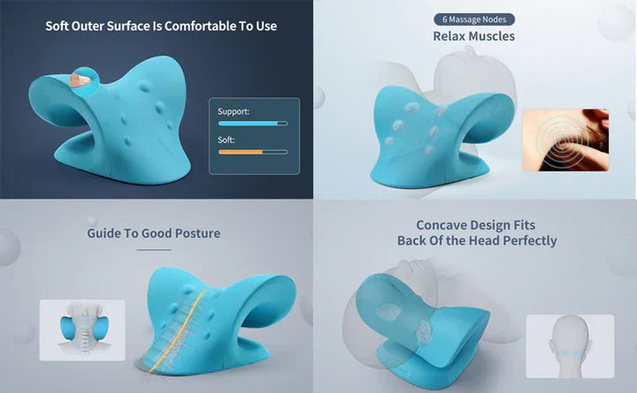 BowLift | Neck and Shoulder Stretch – Cervical Traction Pillow for Spinal Alignment and Massage