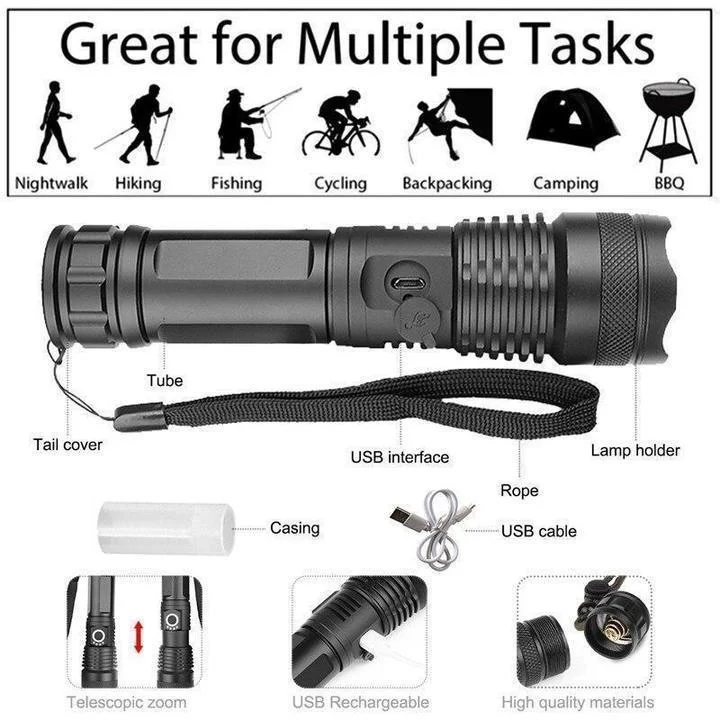 Skanto | 90,000 Lumens Powerful Flashlight
