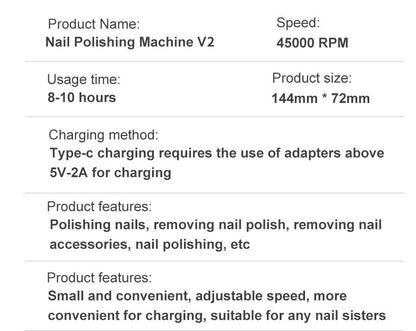 BowLift | ProNail 45000RPM Electric Nail File – Portable Rechargeable E-File for Manicure & Acrylic Nails | Low Noise