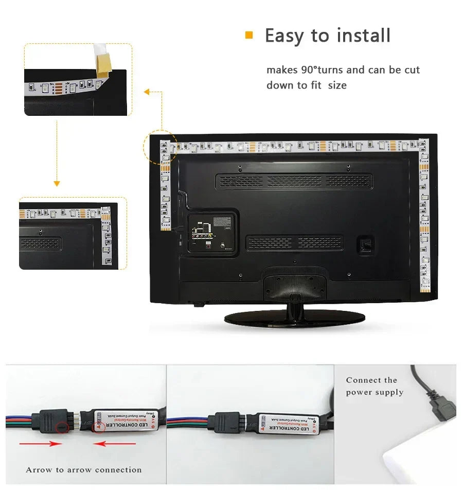 USB LED STRIPE WITH COLOR CHANGE - RGB LIGHT FOR ROOM DECORATION & TV BACKLIGHTING | Karnz