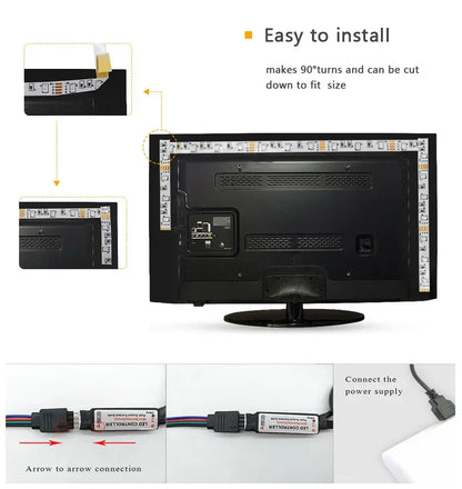 USB LED STRIPE WITH COLOR CHANGE - RGB LIGHT FOR ROOM DECORATION & TV BACKLIGHTING | Karnz