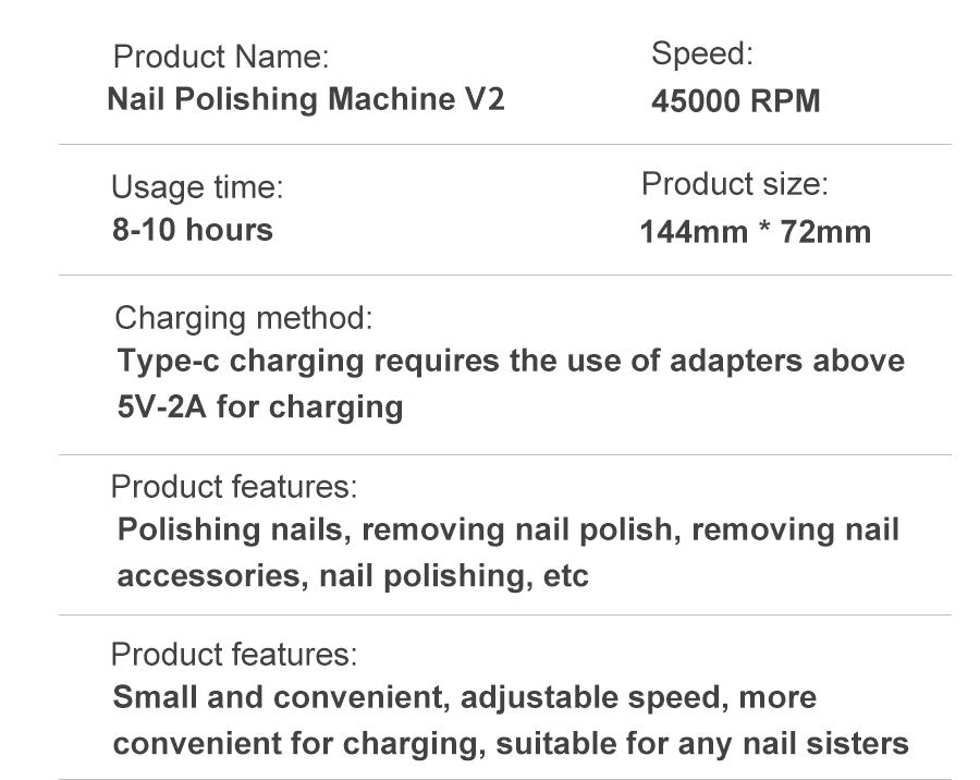 Skanto | Professional 45000RPM Portable Electric Nail File with Rechargeable Battery | Low Noise for Manicures