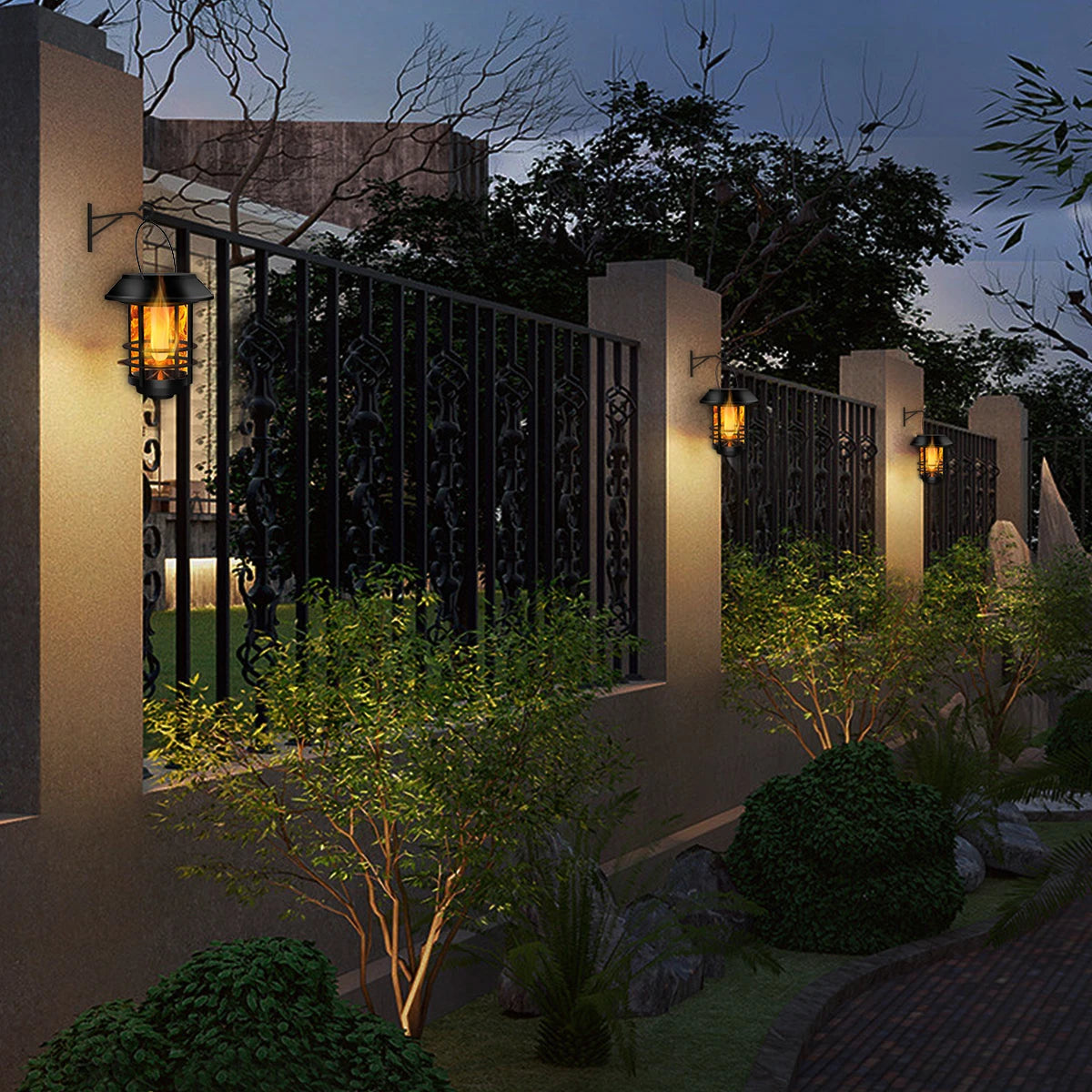 BowLift | Solar Wireless Waterproof Flickering Sun Flame Lantern Light | - WallLant