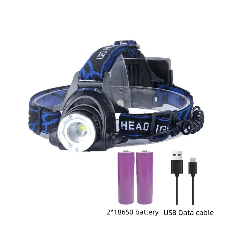 Skanto | Powerful Waterproof LED Headlamp with Zoom and Rechargeable Battery – Outdoor Adventure Light