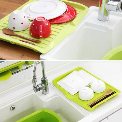 Drain Rack Kitchen Silicone Dish Drainer Tray Large Sink Drying Rack | Bowlift