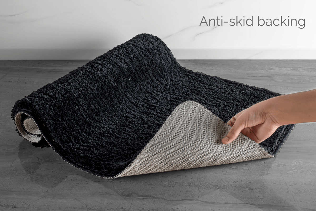 BowLift | Luxura UltraSoft Bath Mat | Super-absorbent microfiber bathroom rug with anti-slip backing