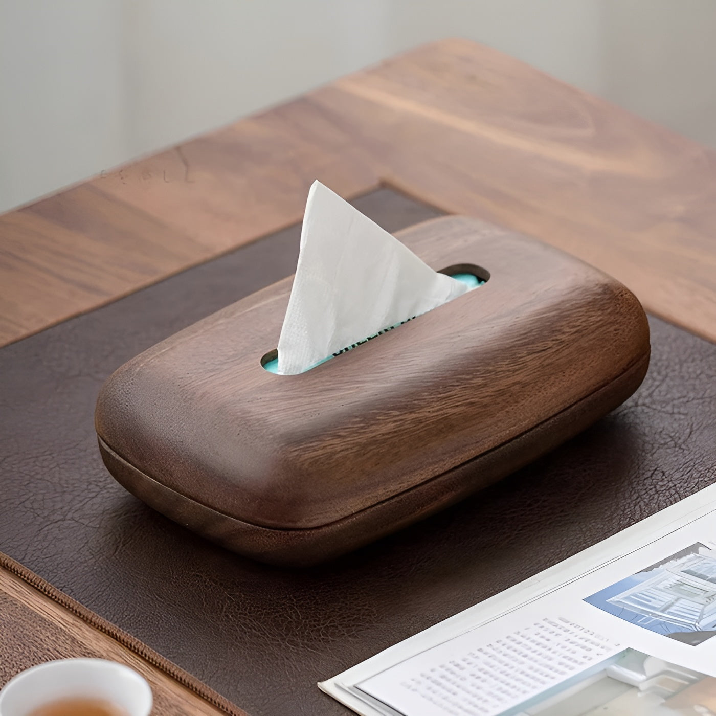 Walnut Wood Tissue Box – Elegant & Functional | Stylish Home Accessory | Skanto