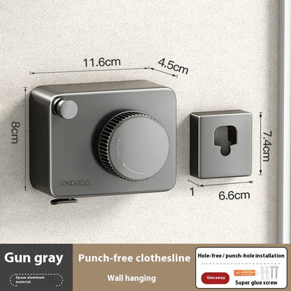 Telescopic Wall-Mounted Clothesline in Stainless Steel | Skanto