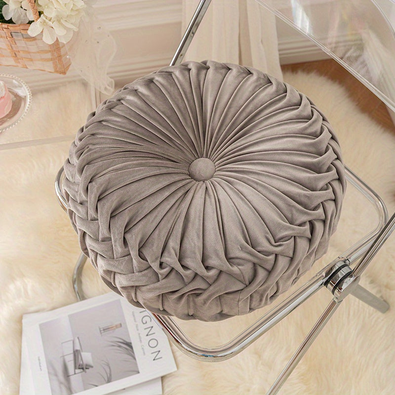 Round Velvet Cushion – Soft Decorative Cushion for Living Room, Bedroom and Office, Perfect as a Floor Cushion or Sofa Decoration | Brehn
