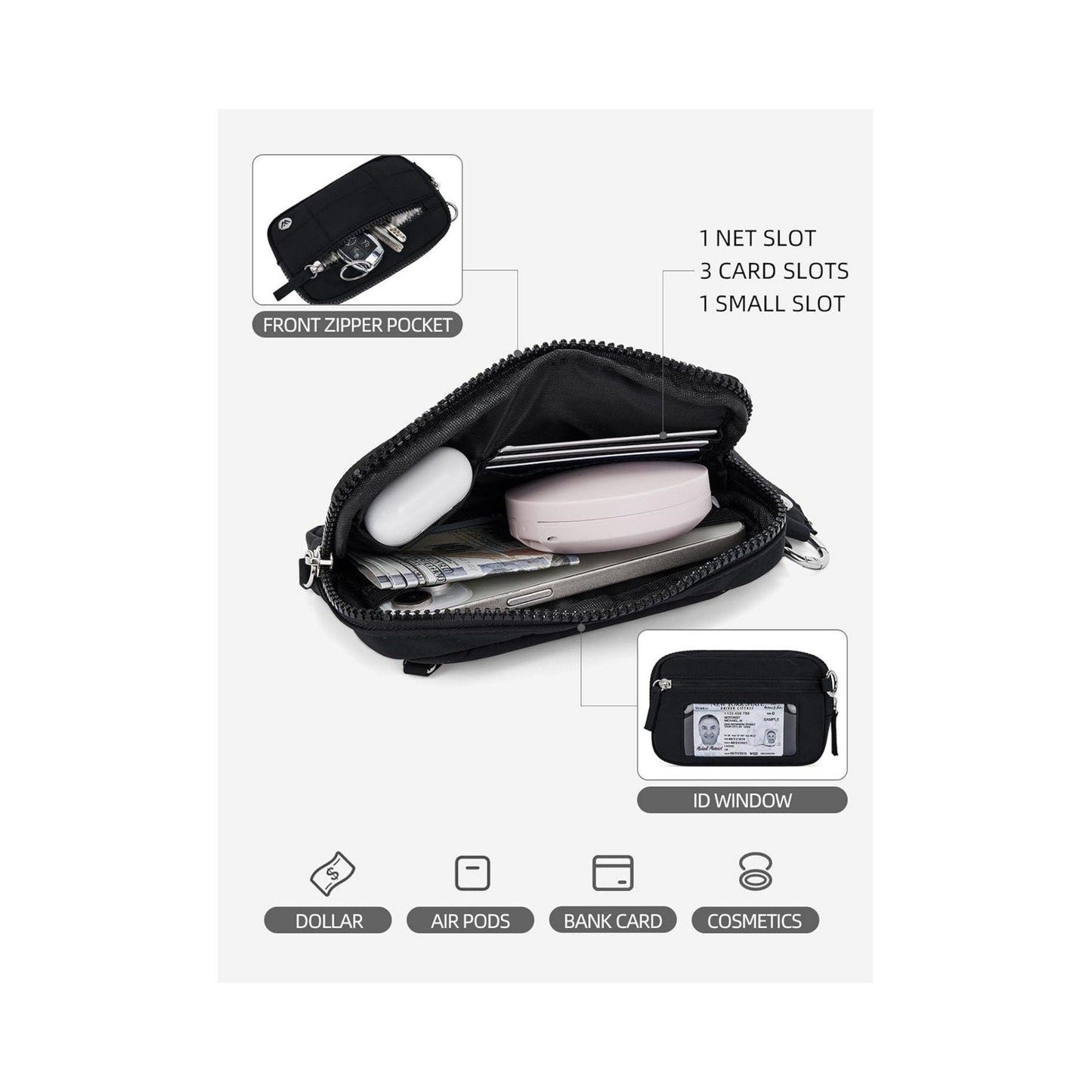 Skanto | Stylish Nylon Wristlet Wallet with Multiple Compartments