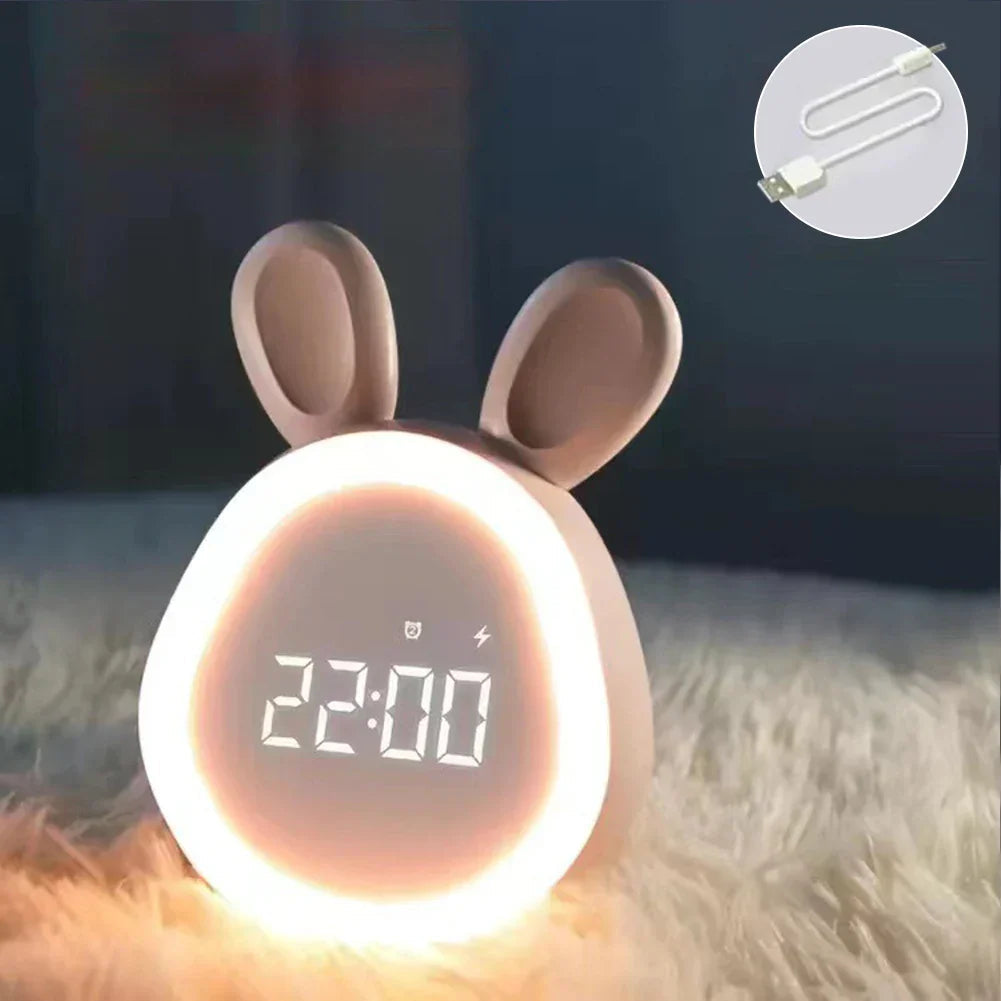 Skanto | GlowBunny – Cute Kids' Clock with Night Light and Adjustable Brightness