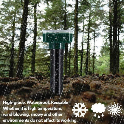 BowLift | Sonic Green Solar Animal Repeller with Ultrasound | Against Mice, Moles & Snakes | Weatherproof & Eco-Friendly