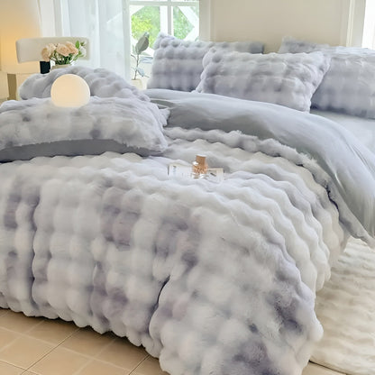 Cozy Plush Bedding Set – Warm and soft for Autumn & Winter | Reversible design in rabbit fur & milk velour | Karnz