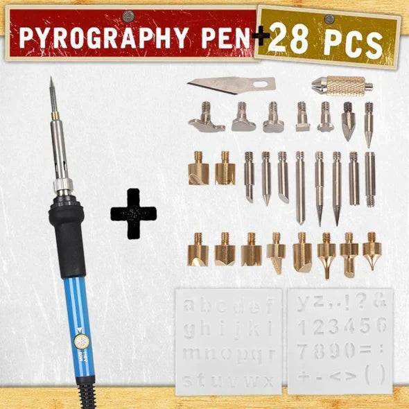 Skanto | Wood Burning Kit | Adjustable Temperature & 28 Tips | Creative Hobby