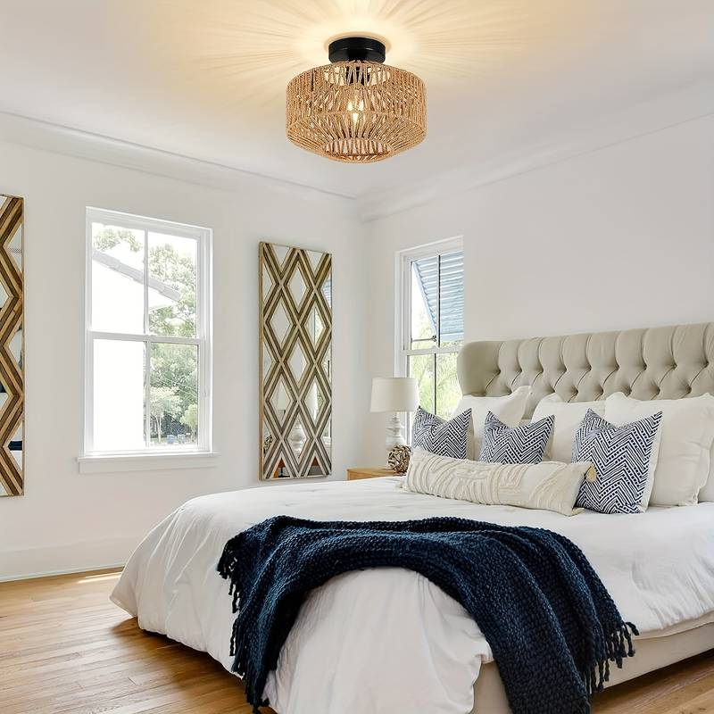 Skanto | WovenCap Pendant Lamp - Boho Chic - Rustic Elegance - Modern Versatility