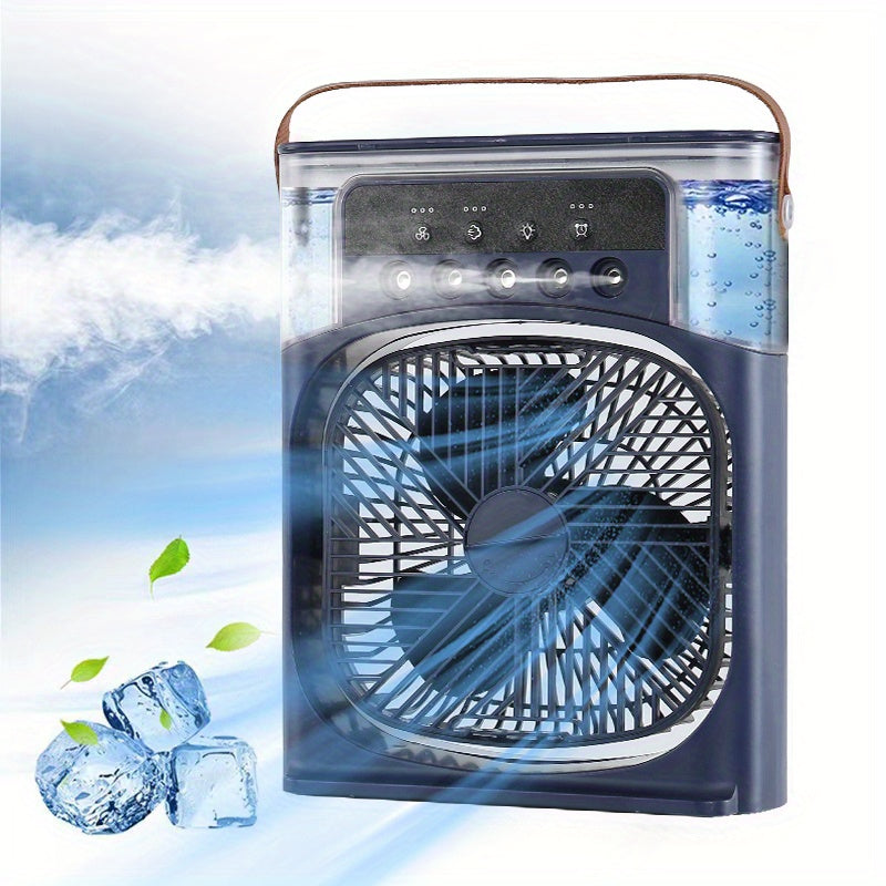 1pc Portable Air Conditioner, Portable Household Air Cooler, Hydro Cooling Fan, Portable Office Air Cooler, 3-Speed Air Cooling Fan Humidifier, 5 Humidifying Spray Nozzles for Household Appliances | Brehn