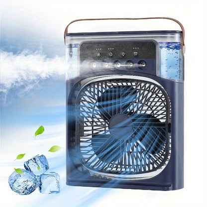 1pc Portable Air Conditioner, Portable Household Air Cooler, Hydro Cooling Fan, Portable Office Air Cooler, 3-Speed Air Cooling Fan Humidifier, 5 Humidifying Spray Nozzles for Household Appliances | Brehn
