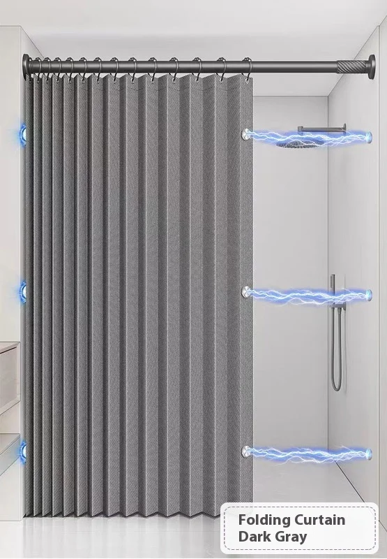 MagnaFold Foldable Shower Curtain with Magnets Bowlift