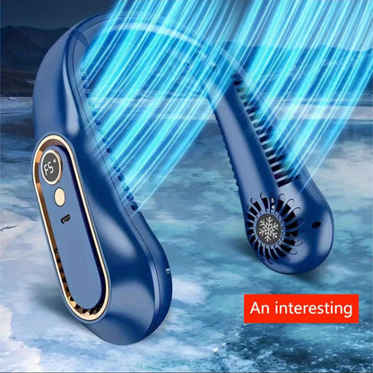 1pc Portable USB Cooler Fan with 5 Speeds and Digital Display - Super Strong Technology and Bladeless Design for Outdoor Use | Karnz