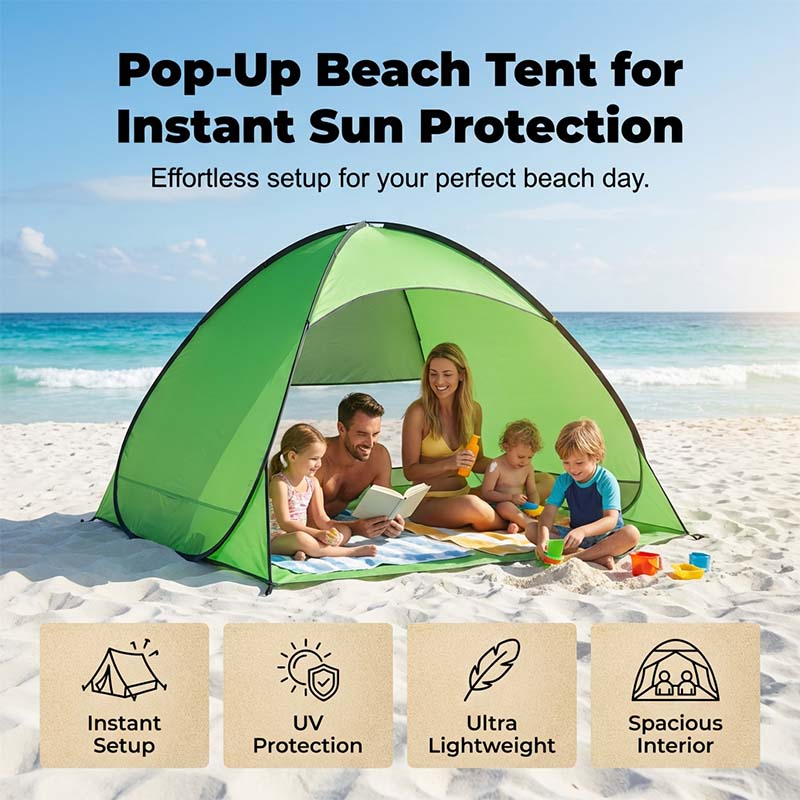 SunSail Breeze Pop-Up Beach Tent 98% UV Protection | Bowlift