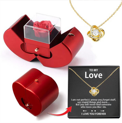Skanto | Rose Apple Jewelry Box™ | With Eternal Rose Necklace.