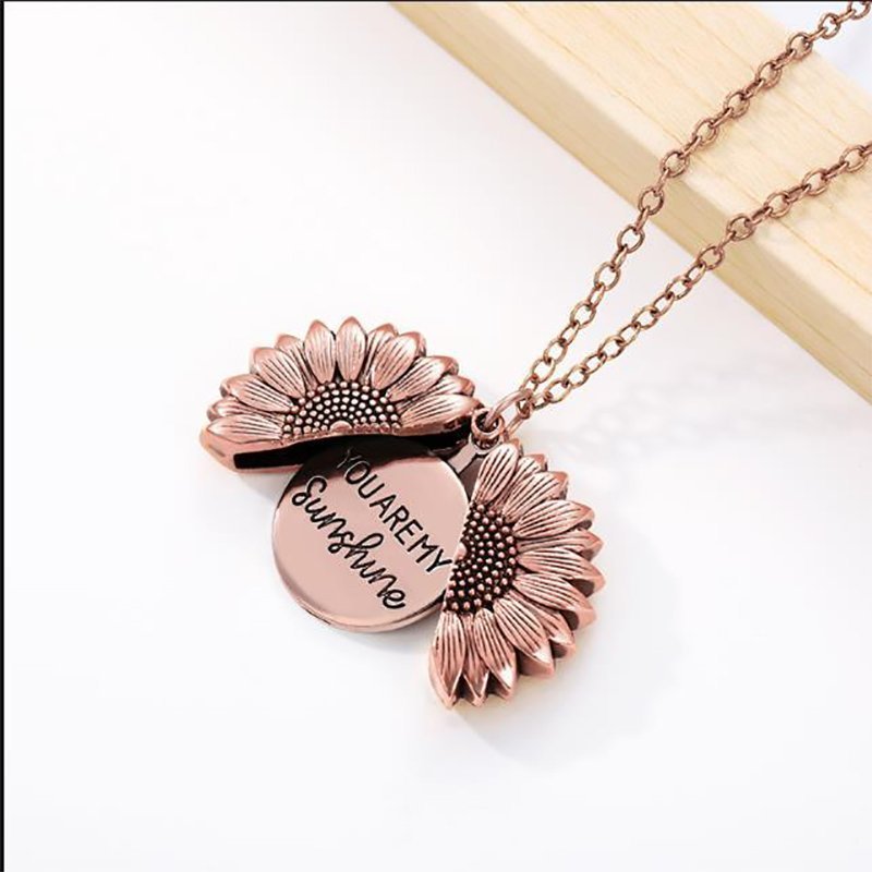 Skanto | "You Are My Sunshine" Sunflower Pendant (Double Engraved)