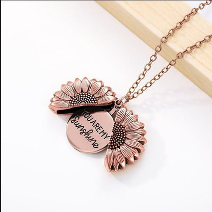 Skanto | "You Are My Sunshine" Sunflower Pendant (Double Engraved)