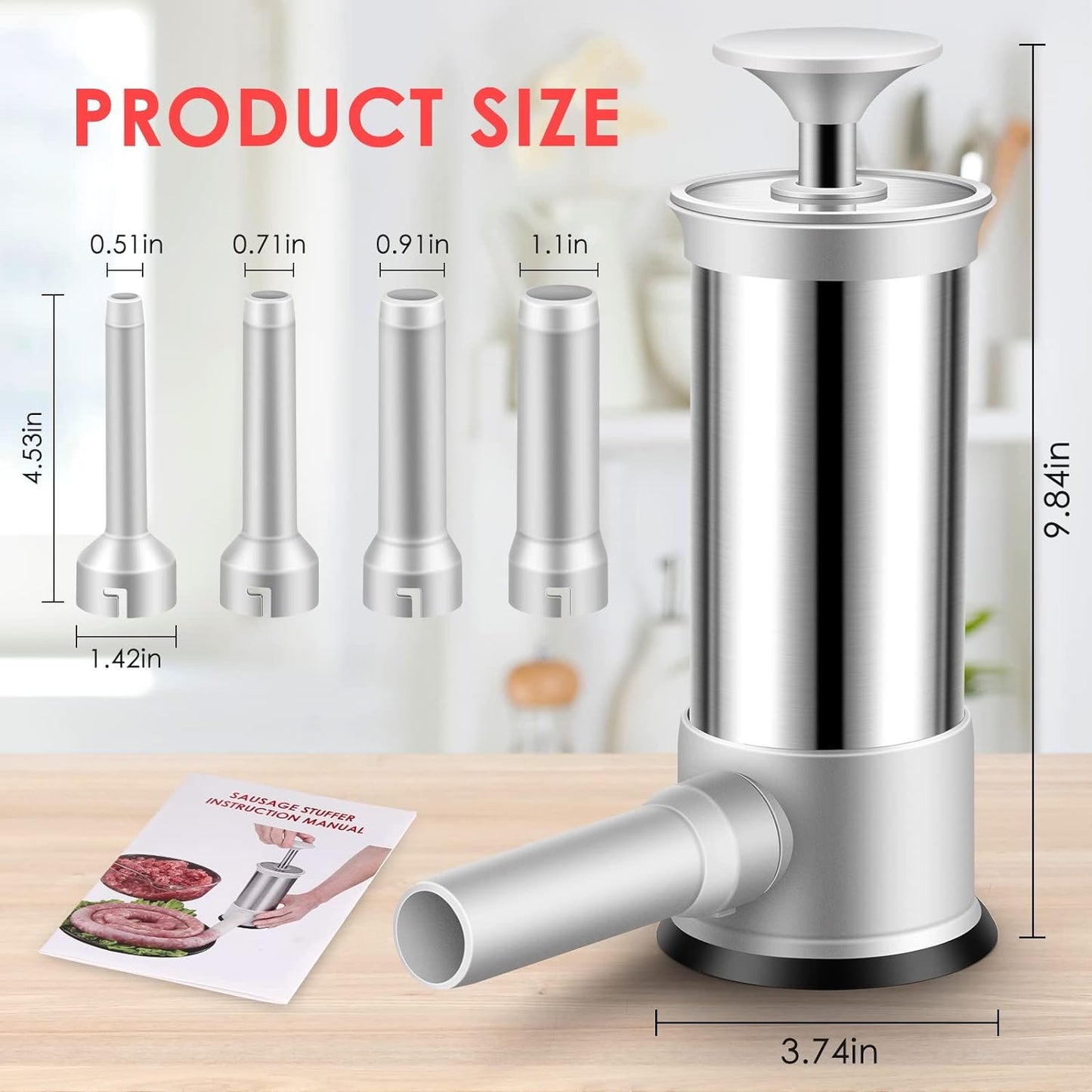 Skanto | Sausage Fillers with 4 Different Sized Filling Pipes