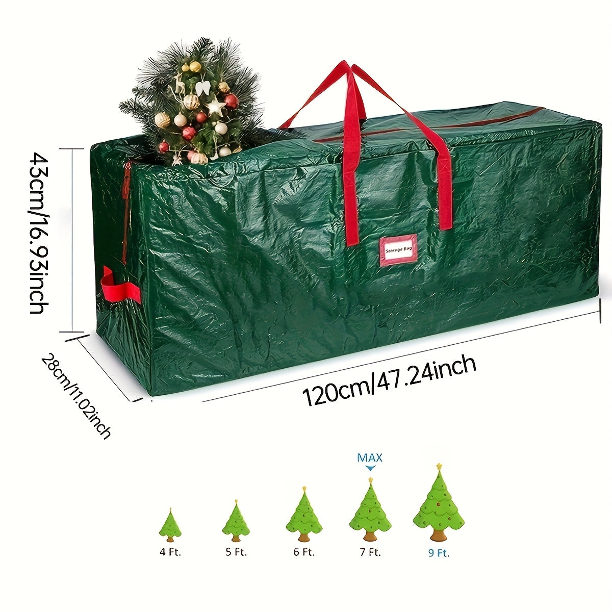 BowLift | Large Storage Bag for Artificial Christmas Trees – Waterproof and Durable Polyester Model TreeTote