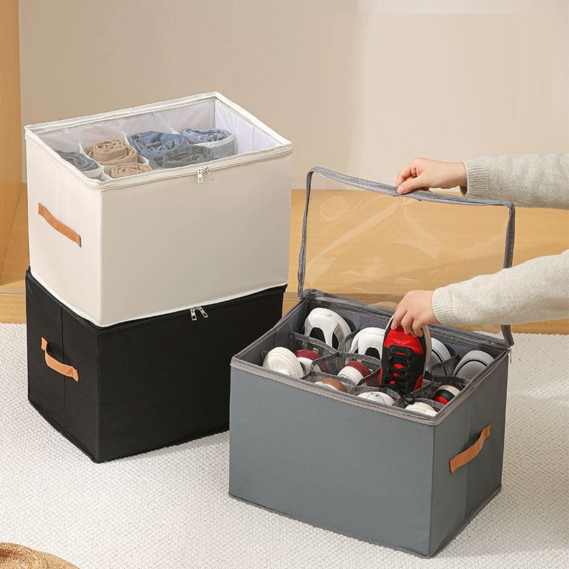 BowLift | Collapsible Shoe Organizer Box with Transparent Lid