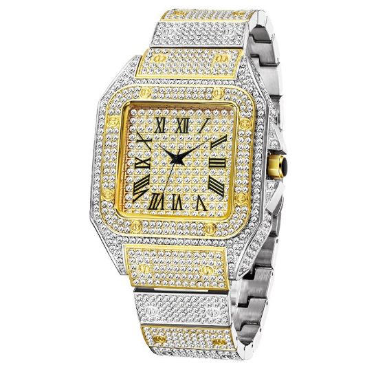 Skanto | MISSFOX Ice Out Square Watch for Men