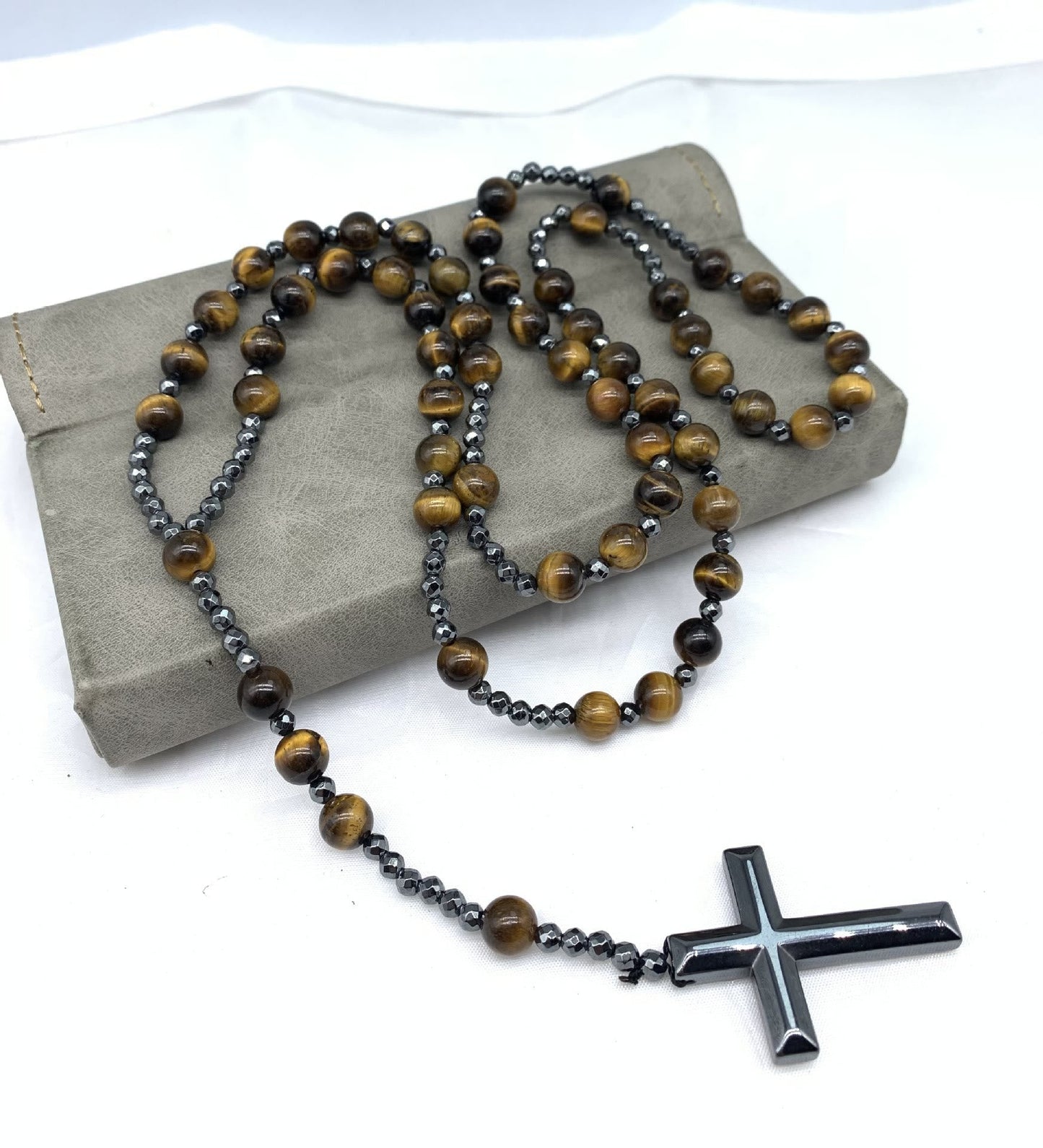 Skanto | Orion Spiritual Necklace with Tiger's Eye & Lapis Lazuli – Men's Rosary
