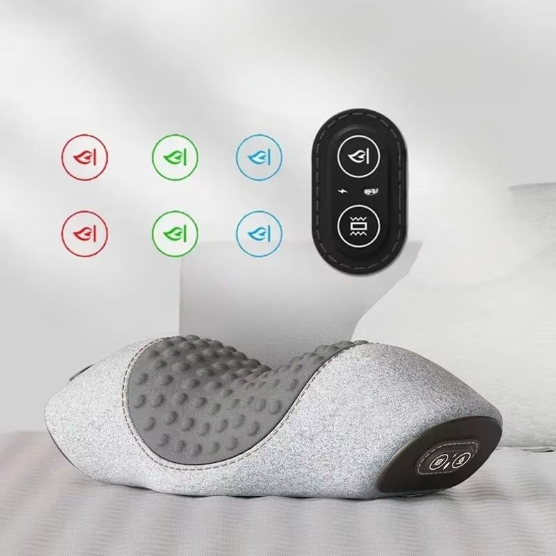 BowLift | Rechargeable Heated Neck Massage Pillow with Cervical Support and Vibration