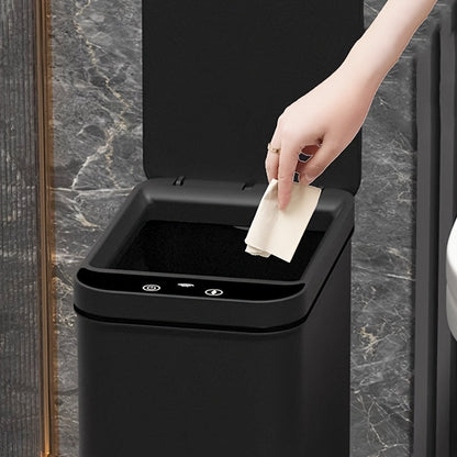 Skanto | Set of 2 Smart Sensor Trash Cans - Touchless and Compact (Black)